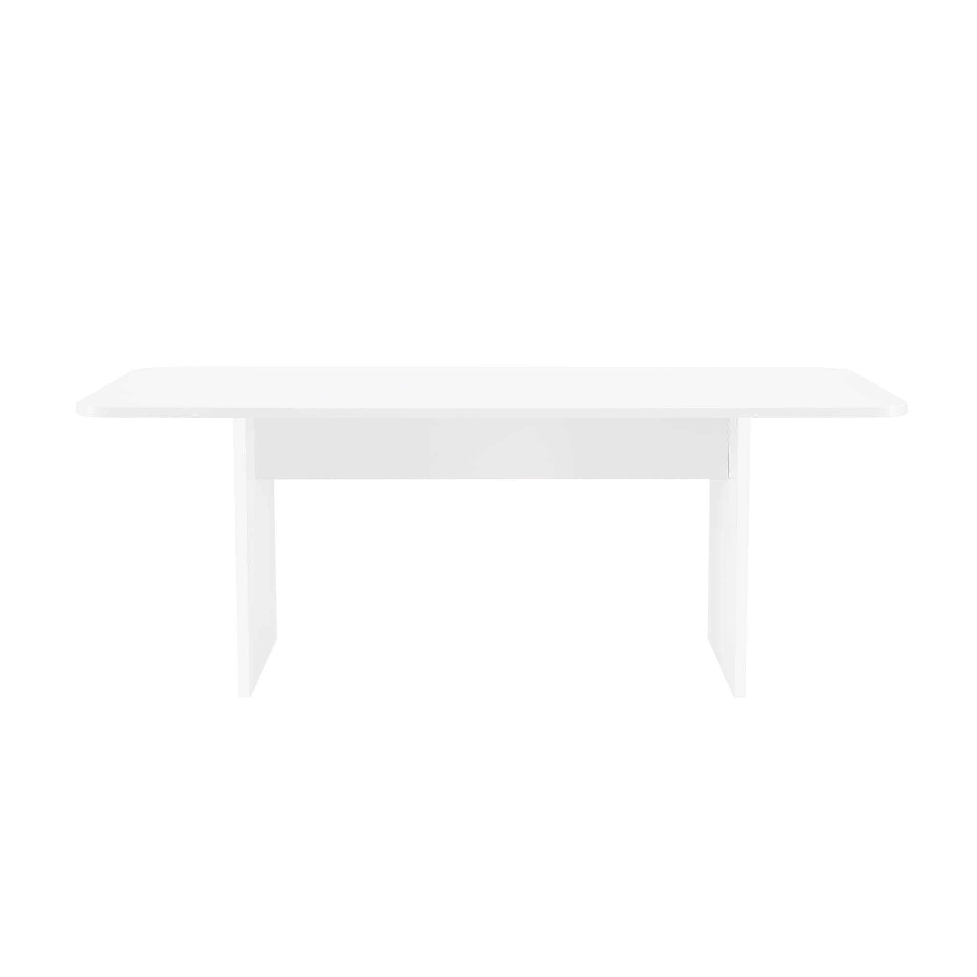Ella 78.7" Pure White Composite Rectangular Dining Table