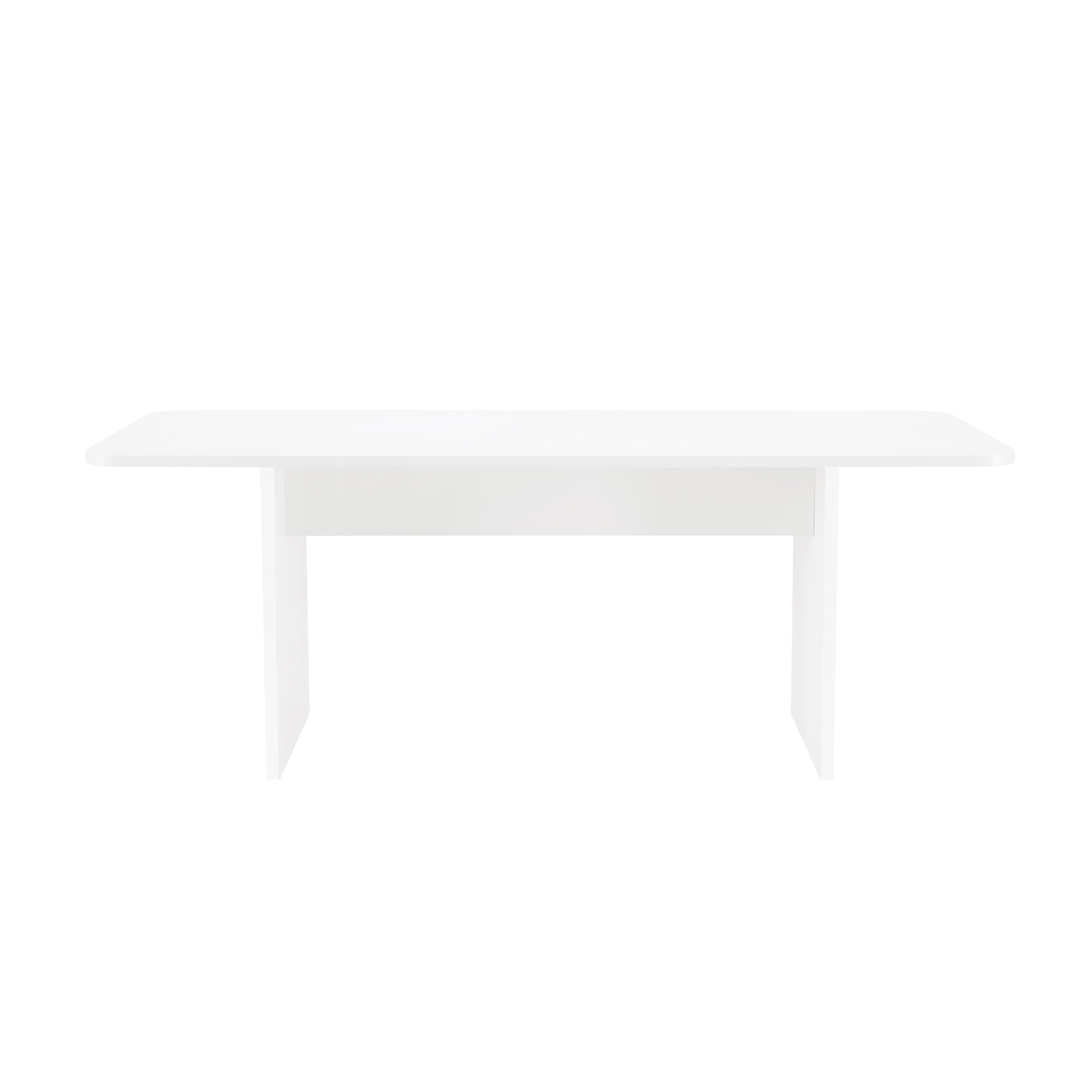 Ella 78.7" Pure White Composite Rectangular Dining Table