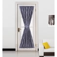 thumbnail image 1 of Ella Black-Grey 2 Tone Color 1Pc French Door 55"W X 72"L Foam Backing Insulated Thermal Blackout Rod Pocket Curtain Panel, 1 of 1