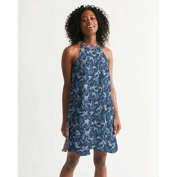 Ella Blue Halter Dress