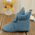 thumbnail image 1 of Ella Bonna Muslin Stay On Baby Booties, Smalt Blue, 0-6 Months, 1 of 3