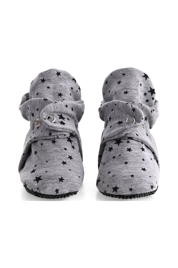 Soft Baby Shoes, Cotton Baby Booties, Star Gray, 24-36 Months