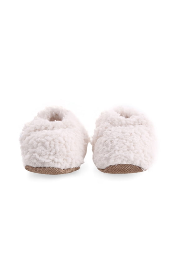 Soft Plush Baby Booties, Cotton Baby Booties, White, 18-24 Months