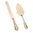thumbnail image 1 of Ella Celebration Cake Knife & Server Set, Gold Wedding, Anniversary, Vintage Party Supplies (Elegant Light Gold Engravable), 1 of 7
