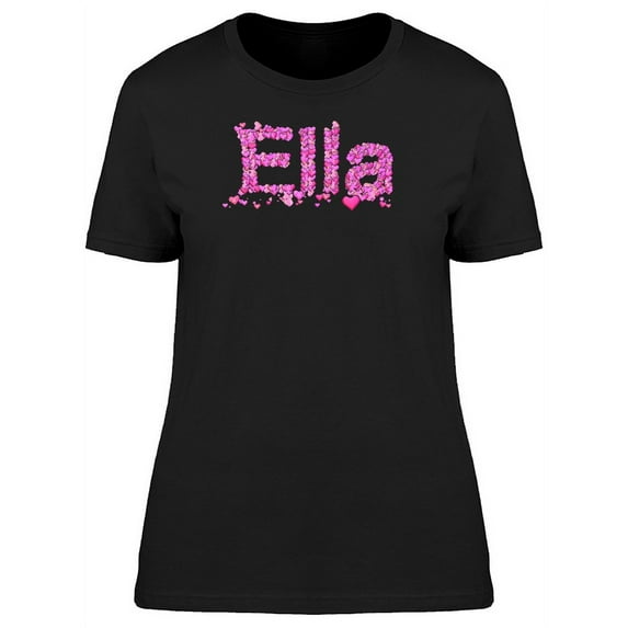Ella Cute Pink Heart Name T-Shirt Women -Image by Shutterstock, Female XX-Large