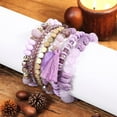 thumbnail image 1 of Ella & Elly Plus Bohemian Beaded Purple Bracelets, 6 Pieces, 1 of 5