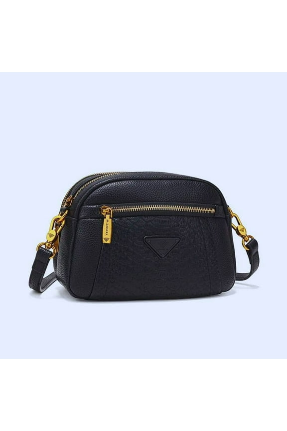 Women's Black Crossbody Bag, Small Square Purse, Large Capacity Shoulder Bag, Multi-Pocket Satchel Handbag