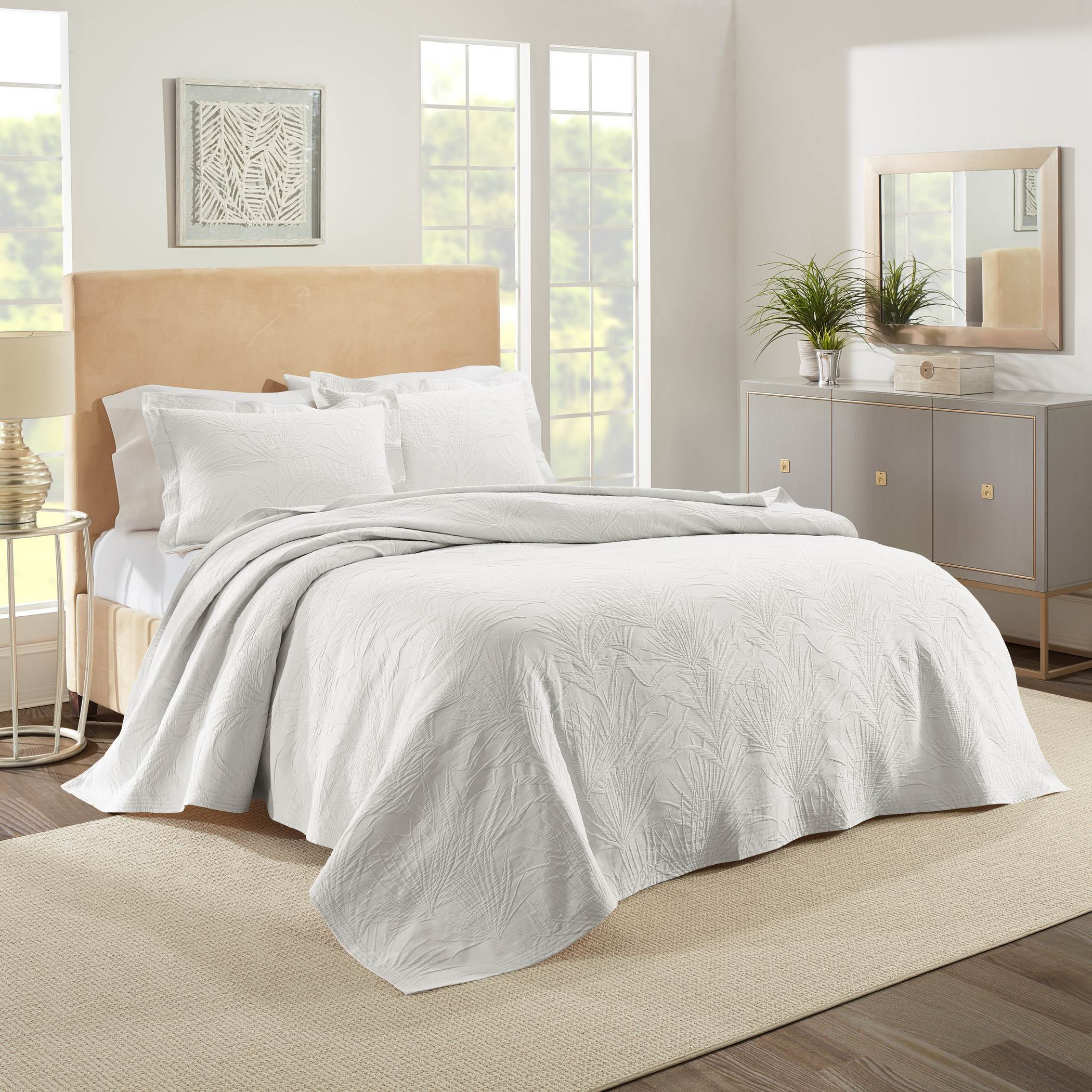 Ella European Matalasse Coverlet Set King White