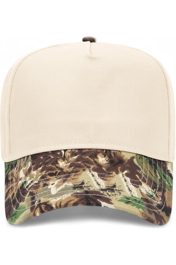 Woodland Camo Natural Blank Trucker Hat