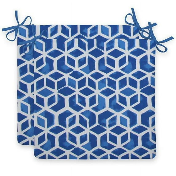Ella Finley 70244 Inbox Indoor & Outdoor Seat Cushion Squared, Blue - Pack of 2