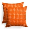 thumbnail image 1 of Ella Finley 70477 18 x 18 in. Indoor & Outdoor Reversible Square Throw Pillow - Neptune Orange - Set of 2, 1 of 2
