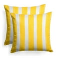 thumbnail image 1 of Ella Finley 70492 18 x 18 in. Indoor & Outdoor Reversible Square Throw Pillow - Cabana Yellow - Set of 2, 1 of 2