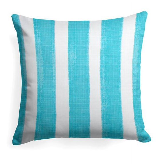 Ella Finley 70893 28 x 28 in. Indoor & Outdoor Reversible Square Pillow - Cabana Aqua