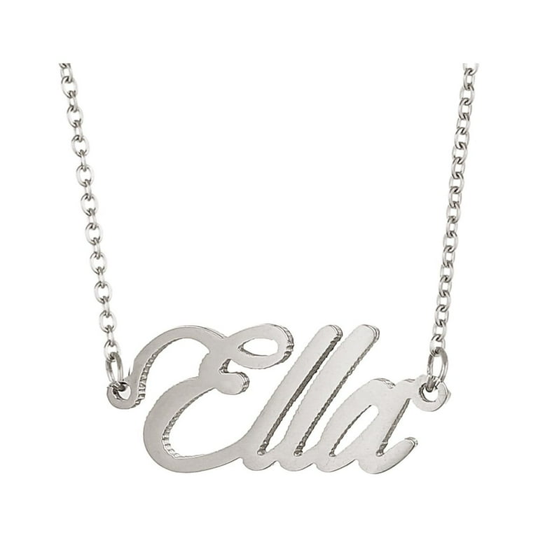 Ella Initial Name Pendant Chain Necklace Stainless Steel Jewelry