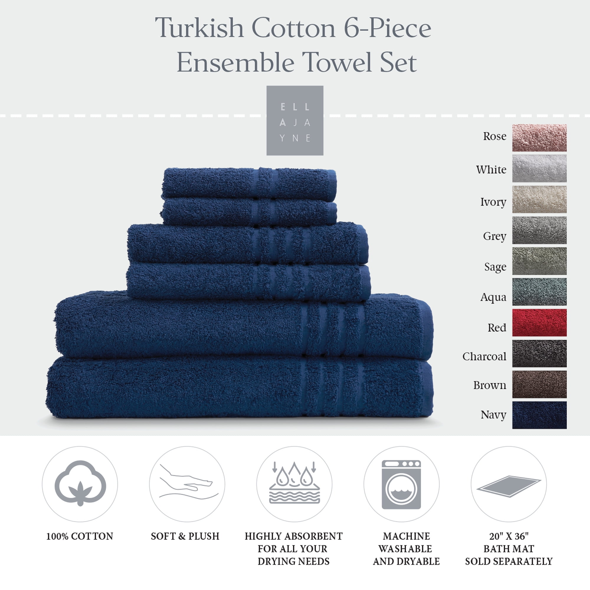 Brown and best sale aqua towels