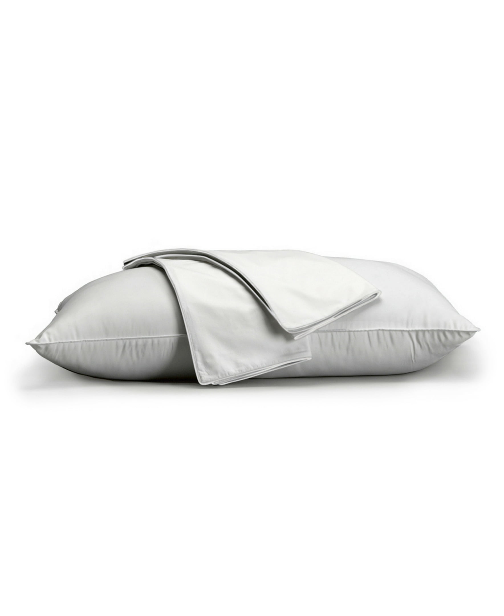Standard White Cotton Pillow Protector with Hidden Zipper