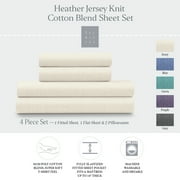 Ella Jayne Soft Heather Jersey Knit Sheet Set, 4pc, Queen, Ivory