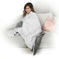 thumbnail image 1 of Reversible Weighted Anti-Anxiety Blanket - Grey/White - 20lb, 1 of 7