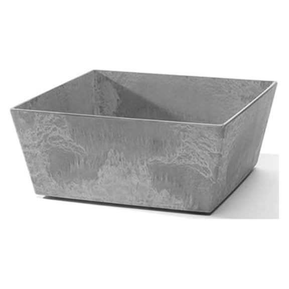 Ella Low Square 10" Planter, Grey