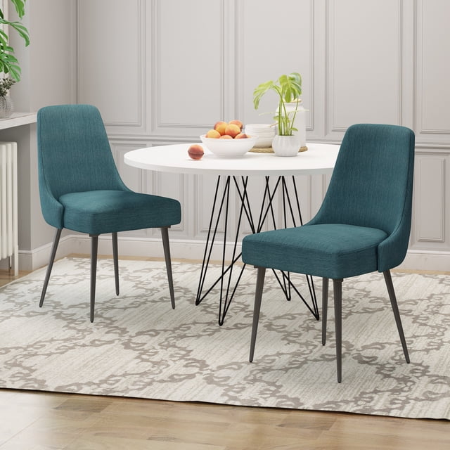 Ella Modern Fabric Dining Chairs (Set of 2), Teal - Walmart.com