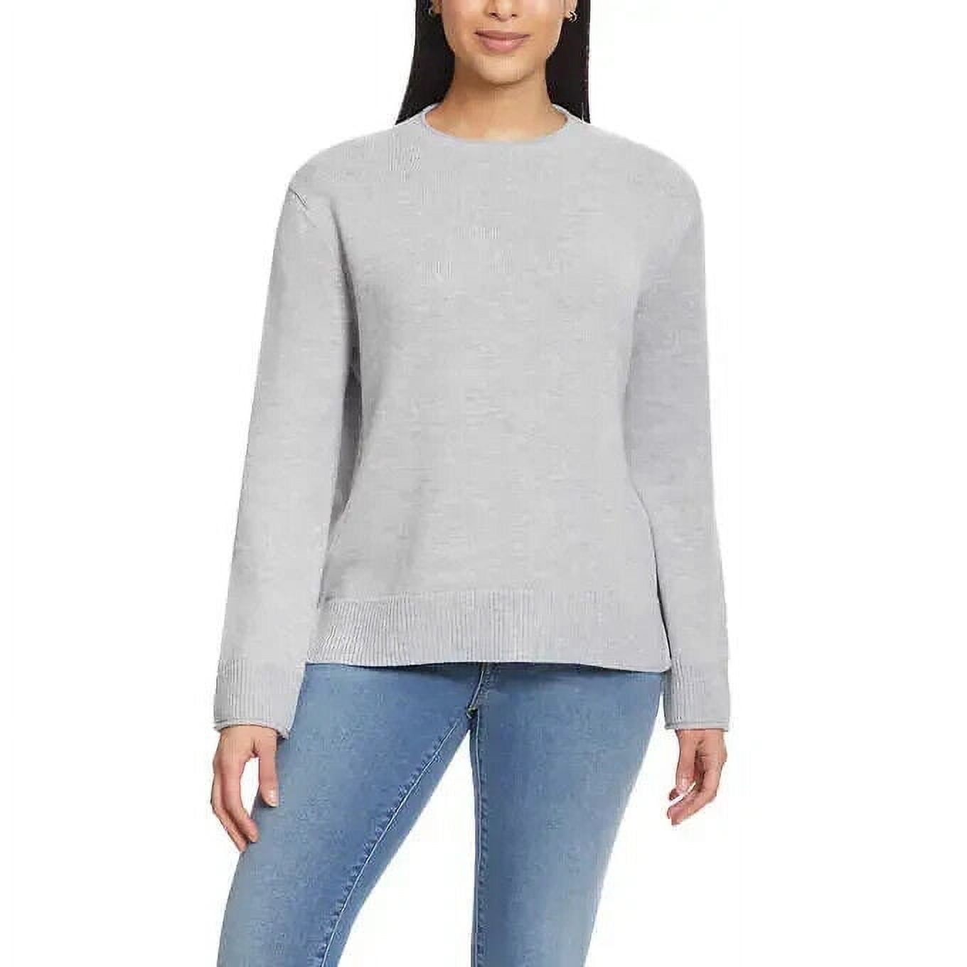 ELLA MOSS Crew Neck Sweater Women's Cozy Knit Long Sleeve (Heather Gray, XX-Large