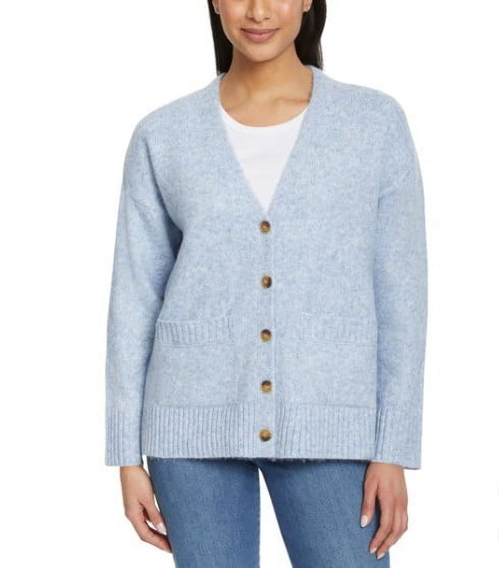 ELLA MOSS Ladies' Button Front Cardigan (Blue, M)