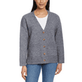 thumbnail image 1 of Ella Moss Ladies' Button Front Cardigan, Grey, Small, 1 of 2