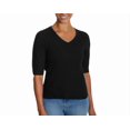 thumbnail image 1 of Ella Moss Women's Elbow Sleeve Sweater Black XXL, 1 of 3