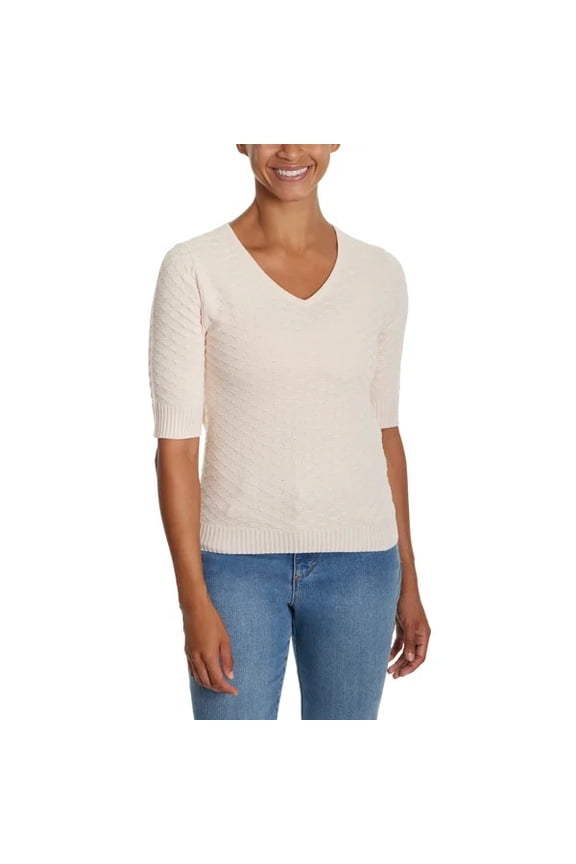 Women's Elbow Sleeve Sweater Size XXL (XXL= 16-18) Cream