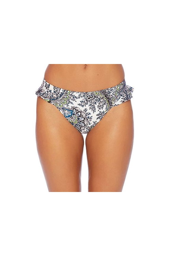 Women's Mid Rise Retro Swimsuit Bottom, Breezy, White, Size Medium