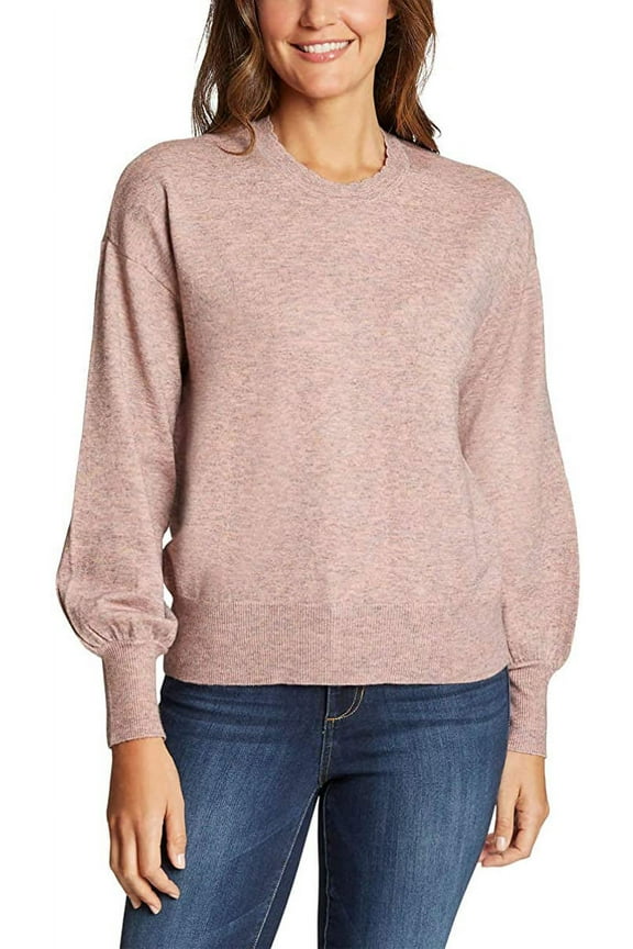 Women's Puff Long Sleeve Sweater- Gardenia Pink XXL