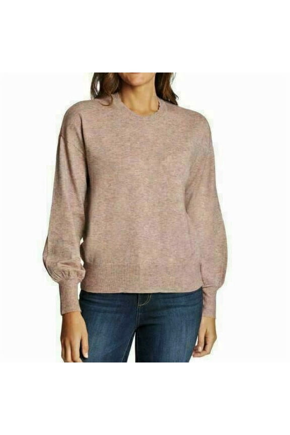 Women's Puff Sleeve Sweater, Cloud Pink Large