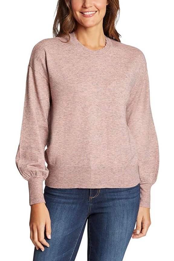 Women's Puff Sleeve Sweater, Gardenia X-Large
