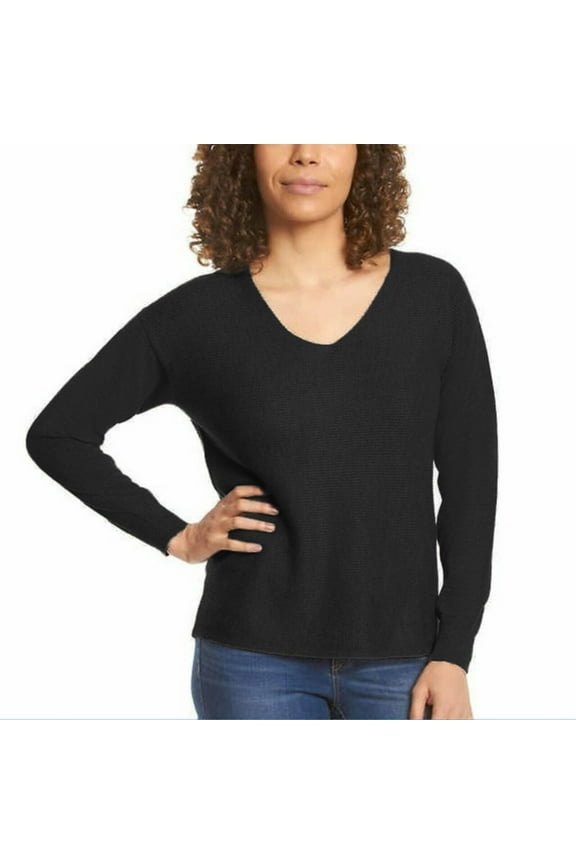 Women’s Soft Ribbed Knit V-Neck Pullover Sweater Top