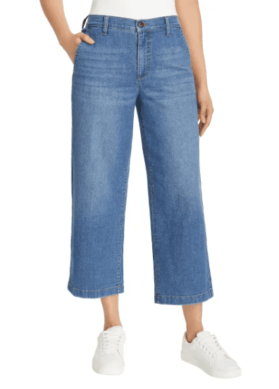 Ella Moss Women's Wide Leg Crop Pant Blue 6