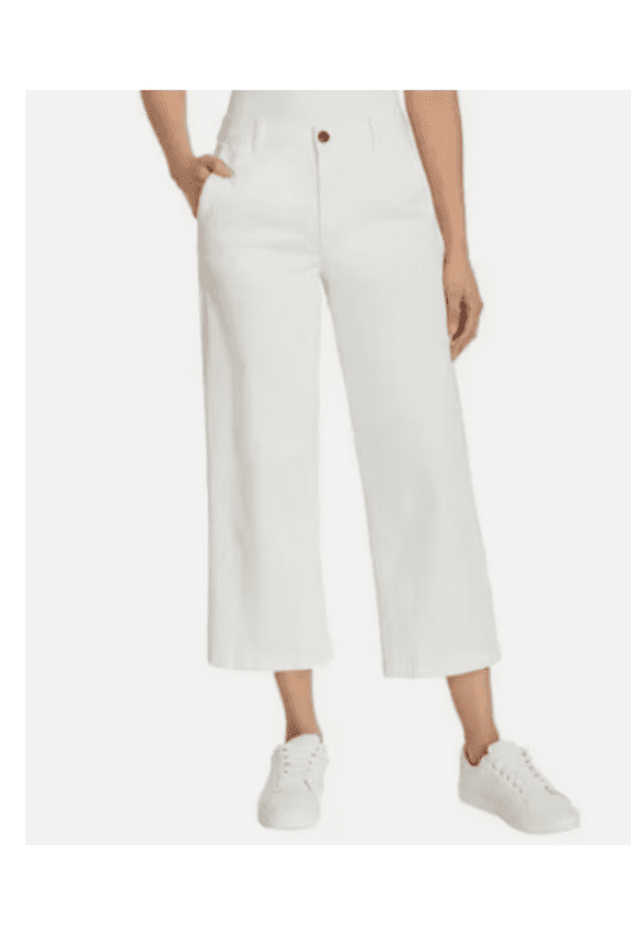 Women's Wide Leg Crop Pant Cream 10