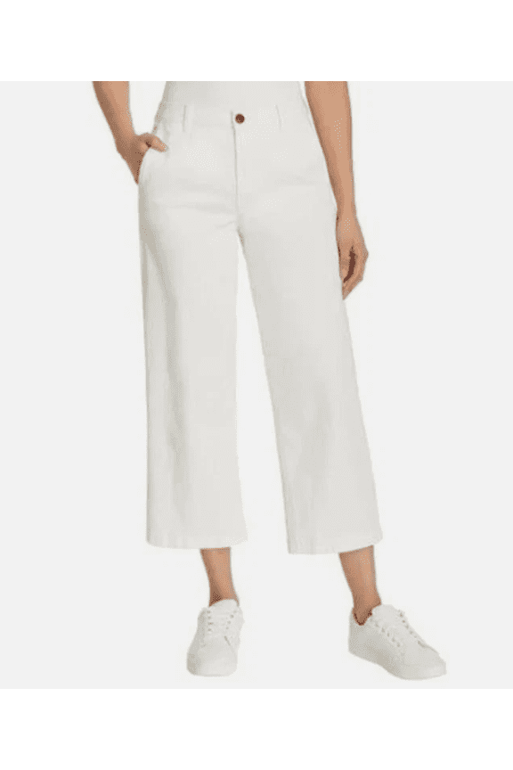 Women's Wide Leg Crop Pant Cream 12