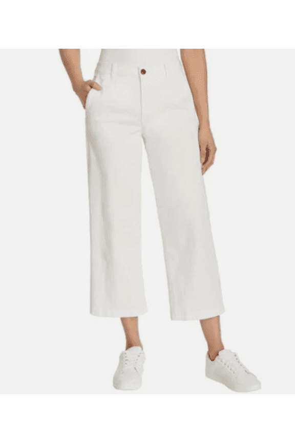 Women's Wide Leg Crop Pant Cream 8