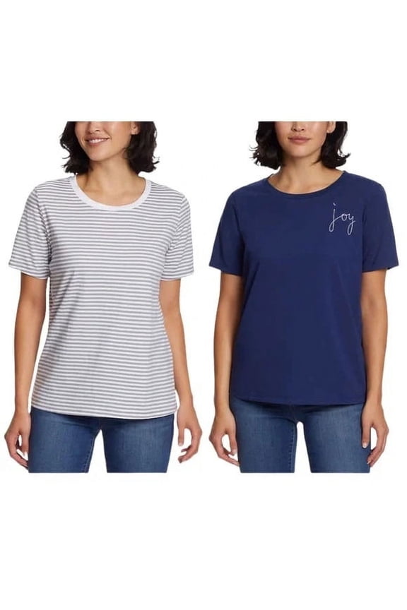 Womens Flattering Fit Ultra Soft Perfect Tee, 2-Pack