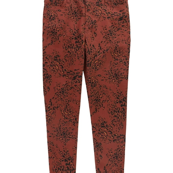 Ella Moss Womens Retro High-Rise Leopard Skinny Fit Jeans, Red, 29