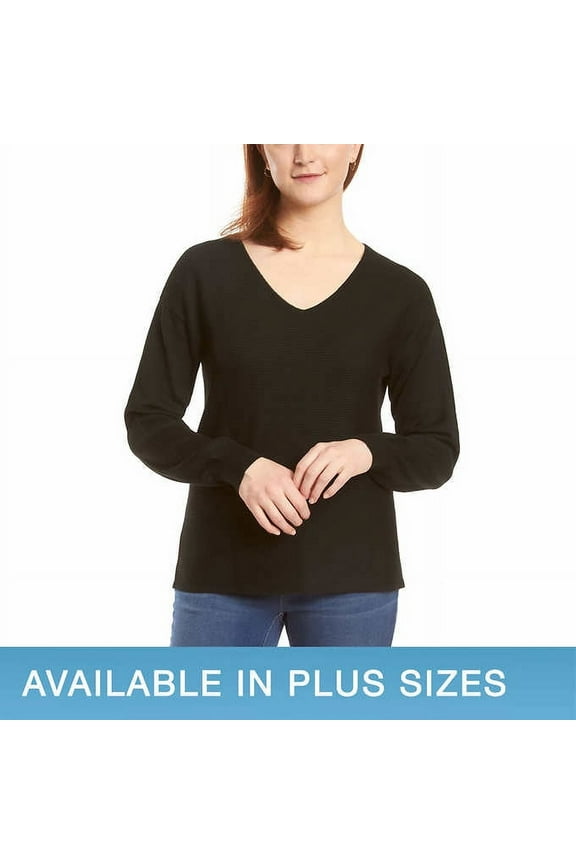 Womens Ribbed V-Neck Sweater
