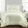 thumbnail image 1 of Ella Parisian Vintage Chic Ruffle Lace Comforter Ivory 2Pc Set Twin-Xl, 1 of 11