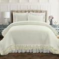 thumbnail image 1 of Ella Parisian Vintage Chic Ruffle Lace Comforter Ivory 3Pc Set Full/Queen, 1 of 11