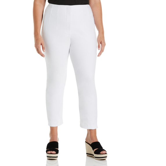 Ella Rafaella Womens Plus High Rise Ankle Straight Leg Pants