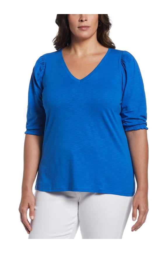 Womens Plus Organic Cotton Slub Pullover Top