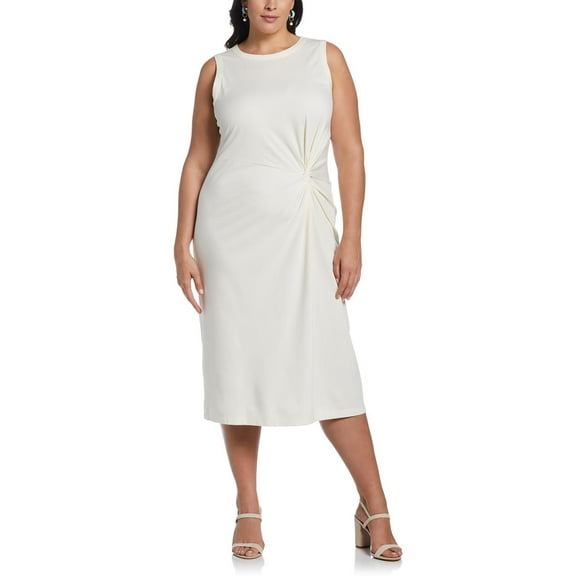 Ella Rafaella Womens Plus Ponte Long Midi Dress