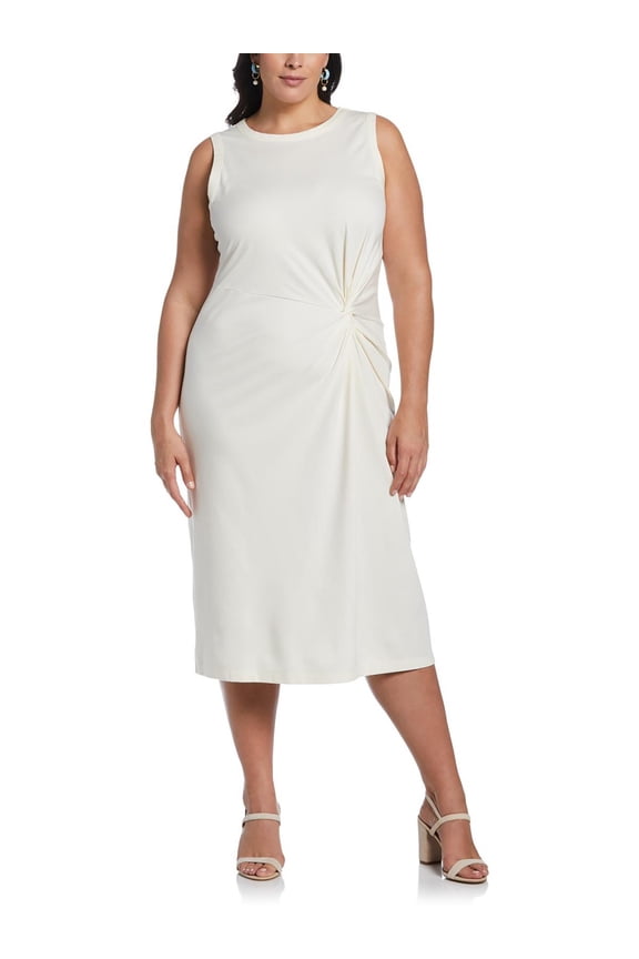 Womens Plus Ponte Long Midi Dress