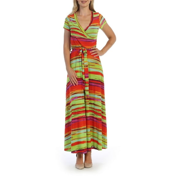 Ella Samani Colorful Print Plus size Wrap Dress
