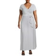 thumbnail image 1 of Ella Samani Plus Size Short Sleeve Maxi Wrap Dress, 1 of 6