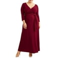 thumbnail image 1 of Ella Samani Plus Size Wrap Dress with ¾-Sleeves, 1 of 5